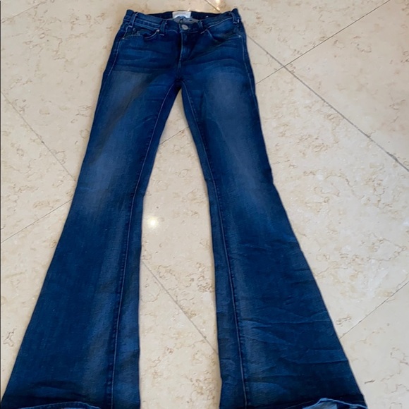 mid rise bell bottom jeans